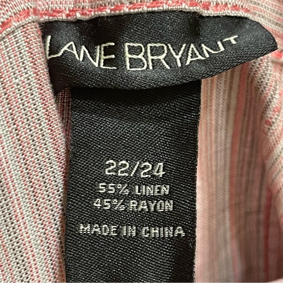 NWT Pink & Blue Striped Linen Blend Wide Leg Pants Size 22/24 - Picture 3 of 12